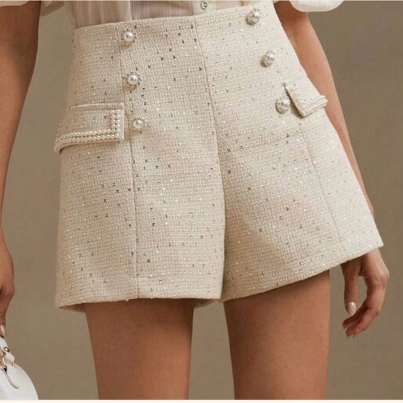 ⭐️ SLASH SUMMER SALE! ⭐️ NWT Anewsta Pearl Double Breasted Tweed Shorts - Picture 1 of 7